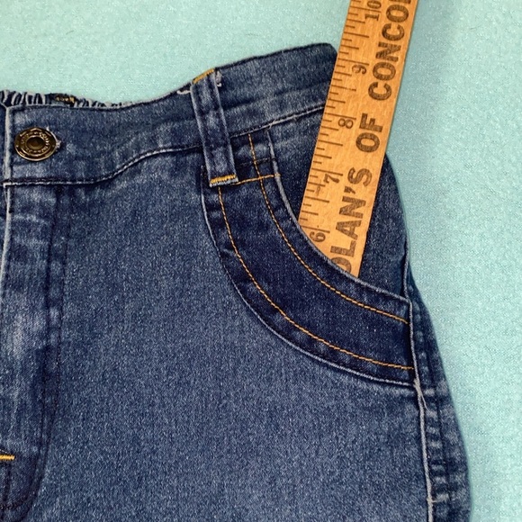 ABB denim blue jeans distressed fade elastic waistband button zipper fly size 10 - Picture 10 of 11
